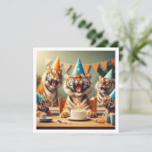 タイガース祝、タイガー写真誕生日 招待状 (スタンド正面)