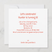 タイガース祝、タイガー写真誕生日 招待状 (裏面)