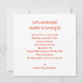 タイガース祝、タイガー写真誕生日 招待状 (裏面)