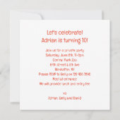 タイガース祝、タイガー写真誕生日 招待状 (裏面)