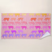 タイガース絵画スタイルビーチタオル ビーチタオル (正面)