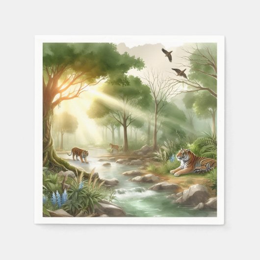 タイガース自然風景 スタンダードカクテルナプキン (正面)