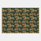 タイガース葉とガースの緑 ラッピングペーパーシート (正面)