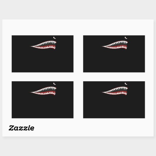 タイガース飛んでいるシャーク口 – サメ愛好家への贈り物 長方形シール (シート)