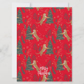 タイガース、クリスマスツリー、メリークリスマスグリーティング 招待状 (裏面)