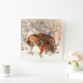 タイガース スクエア壁時計 (ホーム)