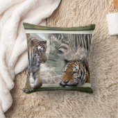 タイガース、ゼブラ、キリン初期の、ジャングル クッション (ブランケット)