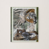 タイガース、ゼブラ、キリン初期の、ジャングル ジグソーパズル (縦)