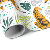 タイガース&トロピカル葉パターン ラッピングペーパー (ロールコーナー)