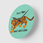 タイガース、ライオンズ、パンズ ラウンド壁時計 (傾斜)