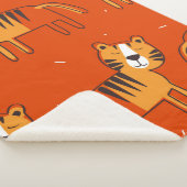 タイガース、手で描いた背景。継ぎカラフル目のない部分 シェルパブランケット (3/4)