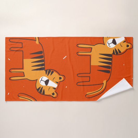 タイガース、手で描いた背景。継ぎカラフル目のない部分 バスタオル (バスタオル)