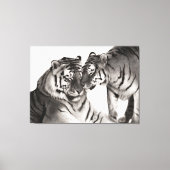 タイガース – 手絵を描野生生物ポートレート キャンバスプリント (正面)