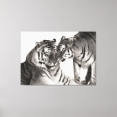 タイガース – 手絵を描野生生物ポートレート キャンバスプリント (正面)