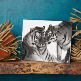 タイガース – 手絵を描野生生物ポートレート フォトプラーク