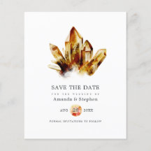 タイガーズアイクリスタルの結婚式Save The Date