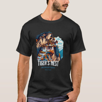 タイガーズネスト修道院ブータンパロヒマラヤカルト Tシャツ