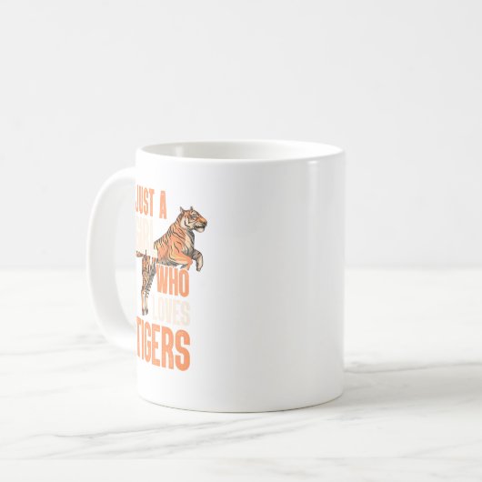 タイガータイガーサファリが大好きな女の子。完全 コーヒーマグカップ (正面左)