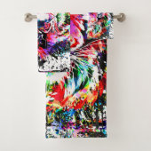 タイガータオル | カラフルスケッチ | 抽象芸術 バスタオルセット (インサイチュ)