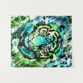 タイガータペストリーカラフル- Tiger Eyes Tapestry タペストリー (正面(横))