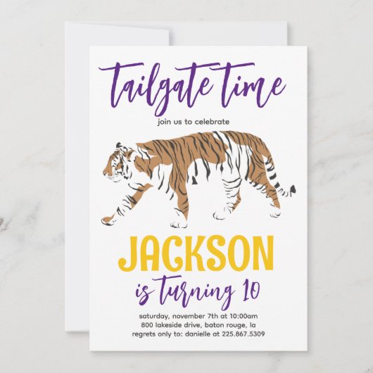 タイガーテールゲート誕生日招待状 招待状 (正面)
