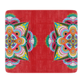 タイガードラゴンマンダラガラス切断ボード7.5 x 6.5 カッティングボード