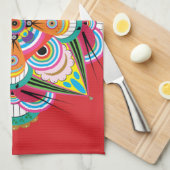 タイガードラゴンマンダラキッチンタオル キッチンタオル (四つ折り)