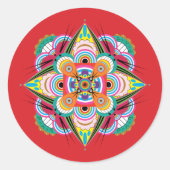 タイガードラゴンマンダラステッカー ラウンドシール (正面)