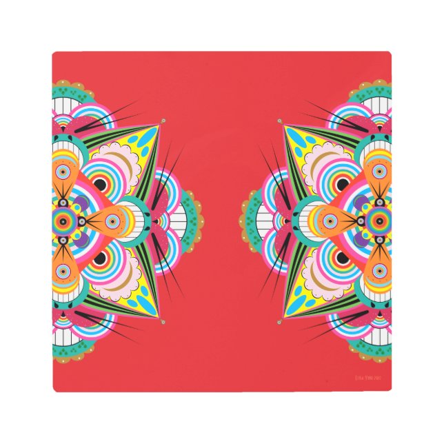 タイガードラゴンマンダラ12x12金属プリント メタルプリント (正面)