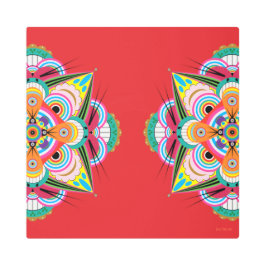 タイガードラゴンマンダラ16x16金属プリント メタルプリント