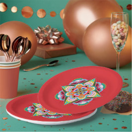 タイガードラゴンマンダラ9"紙プレート ペーパープレート