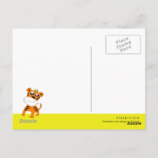 タイガーハッピーバースデーはがき ポストカード (裏面)