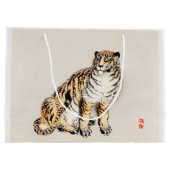 タイガーバイクーノバイレイ日本のイラストレーション ラージペーパーバッグ (裏面)