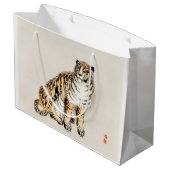 タイガーバイクーノバイレイ日本のイラストレーション ラージペーパーバッグ (裏面アングル)