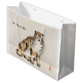 タイガーバイクーノバイレイ日本のイラストレーション ラージペーパーバッグ (正面アングル)