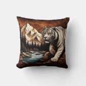 タイガーバイリバーインマウンテンシーン クッション (正面)