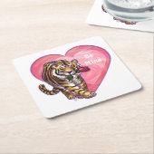 タイガーバレンタインデー スクエアペーパーコースター (アングル)