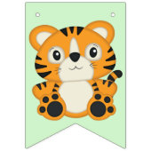 タイガーバースデーパーティーグリーン バンティングフラッグ (第1の旗)