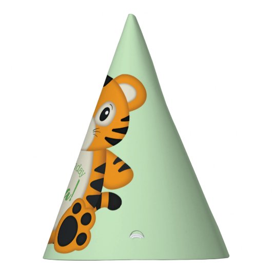 タイガーバースデーパーティーグリーン パーティーハット (右)