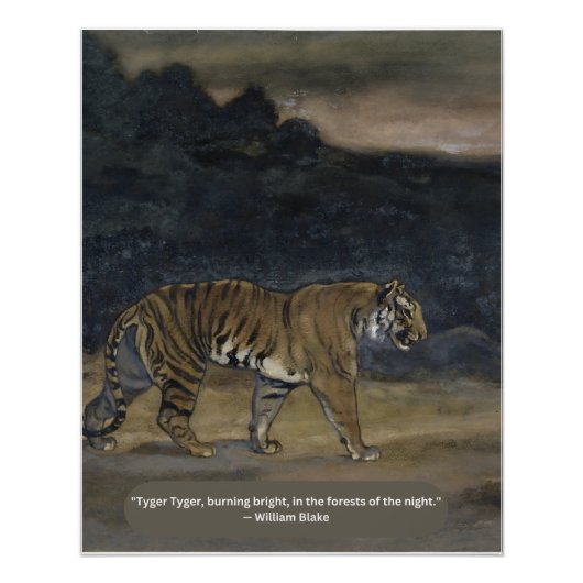 タイガーバーニングブライトヴィンテージ油 ポスター (正面)