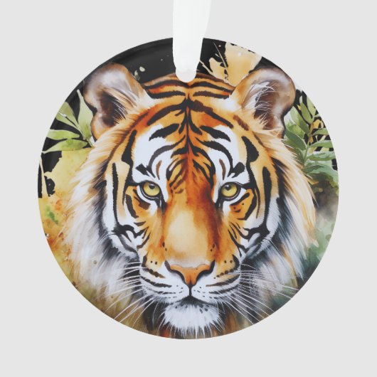 タイガーパステルフラワーズサファリウォーターカラーサバンナ オーナメント (正面)
