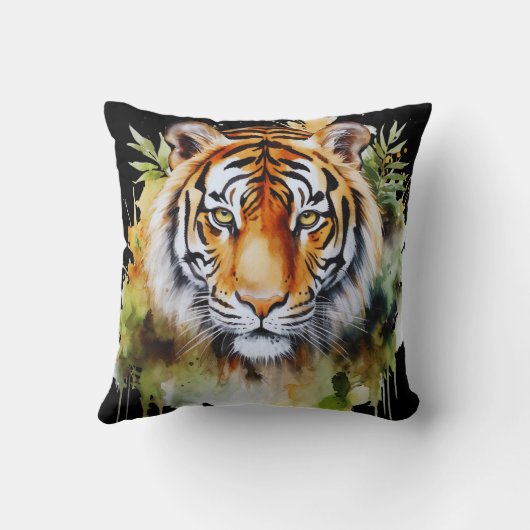 タイガーパステルフラワーズサファリウォーターカラーサバンナ クッション (裏面)