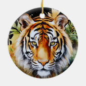 タイガーパステルフラワーズサファリウォーターカラーサバンナ セラミックオーナメント (裏面)