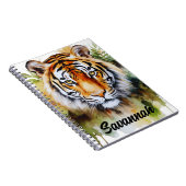 タイガーパステルフラワーズサファリウォーターカラーサバンナ ノートブック (右側)