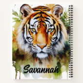 タイガーパステルフラワーズサファリウォーターカラーサバンナ ノートブック (裏面)