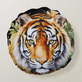タイガーパステルフラワーズサファリウォーターカラーサバンナ ラウンドクッション (裏面)
