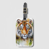 タイガーパステルフラワーズサファリウォーターカラーサバンナ ラゲッジタグ (正面縦)