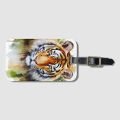 タイガーパステルフラワーズサファリウォーターカラーサバンナ ラゲッジタグ (正面横)