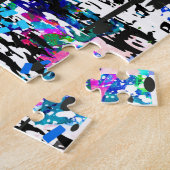 タイガーパズル |カラフルスケッチ |抽象芸術アート ジグソーパズル (側面)