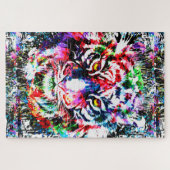 タイガーパズル |カラフルスケッチ |抽象芸術アート ジグソーパズル (横)